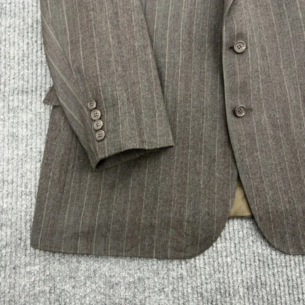 Vintage Mr Sid Blazer Mens 22.5x32.5 Brown Virgin Wool Pinstripe Sport Coat USA